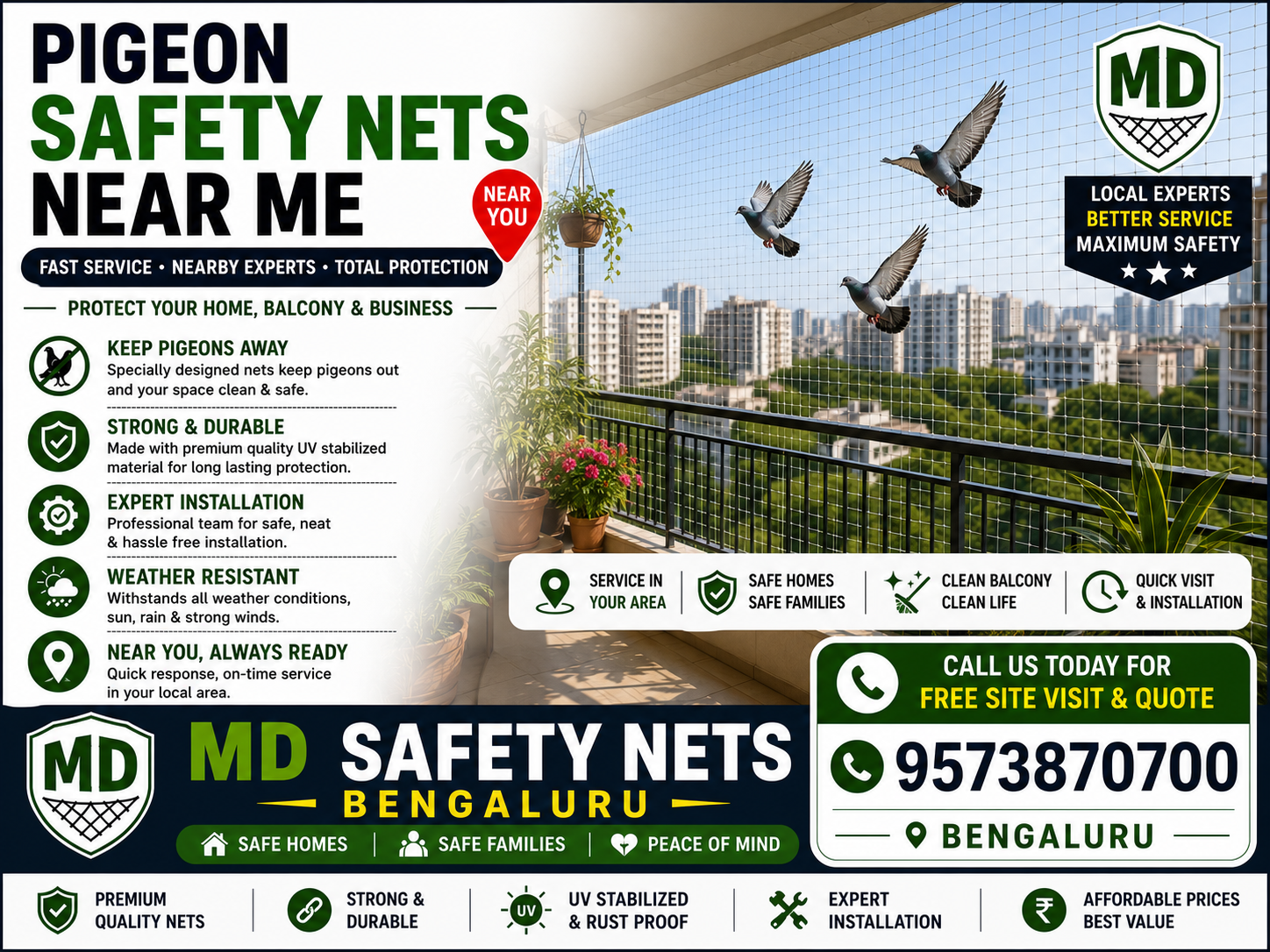 MD Pigeon Safety Nets in bengaluru
